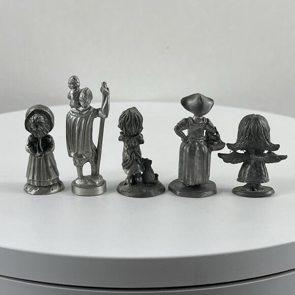 Vintage Pewter Figurines Lot Of 5 - Picture 3 of 7